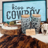 Cattle Brand Frosted Glass Western 16 oz Tumbler