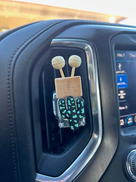 Black & Turquoise Cactus Vent Clip Diffuser