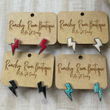 Thunder Bolt Stud White Earrings